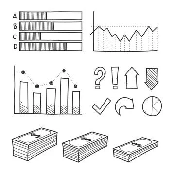 Hand drawn infographic element collection 스톡 일러스트