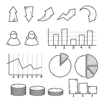 Hand drawn infographic element collection Stock Illustration