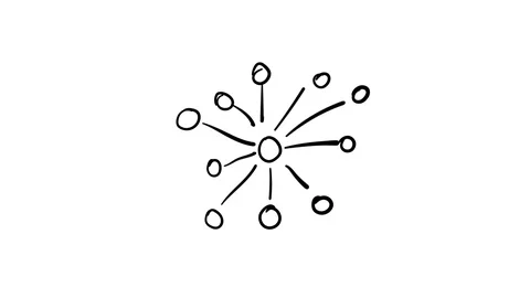 A hand-drawn infographic element of links from the center to the elements Stock Footage 111053917