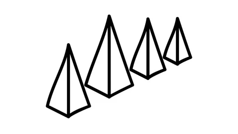 Hand-drawn infographic element - pyramids in a row. Stock Footage 111039267
