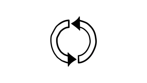 Hand-drawn infographic element - recirculation of arrows. Stock Footage 111038244