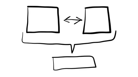 A hand-drawn infographic element - a scheme of combining two elements. Stock Footage 111053600