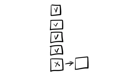 Hand-drawn infographic element - scheme list of elements with marks Stock-Footage 111054355