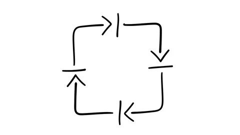 Hand-drawn infographic element - square arrows of recycling. Stock Footage 111038300