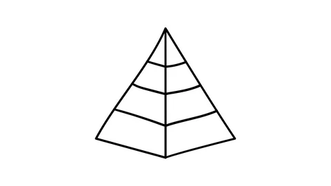 A hand-drawn infographic element - a three-dimensional pyramid. Stock Footage 111039651