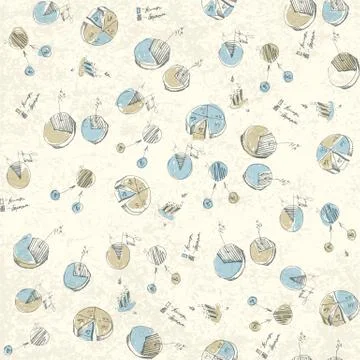 Hand-drawn infographic elements. may use as seamless pattern. 库存插图