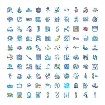 Hand drawn infographic icon set for various concepts Stock Illustration