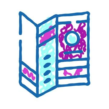 Hand drawn information booklet icon outline illustration イラスト素材