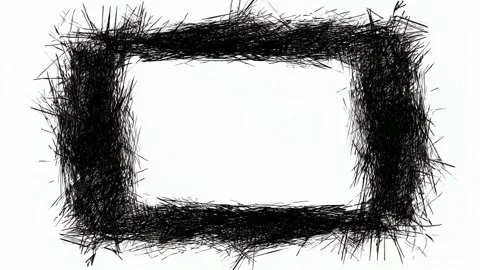 Hand drawn ink brush frame border with copy space for text overlay seamless.. Stockbeeldmateriaal 342046620