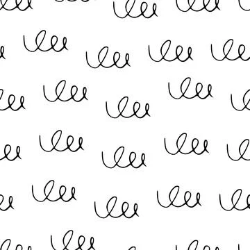 Hand drawn ink doodle simple pattern. Monochrome colors. Expressive seamles.. Stock Illustration