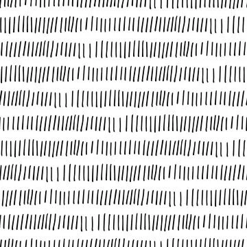 Hand drawn ink doodle simple pattern. Monochrome colors. Expressive seamles.. Stock Illustration