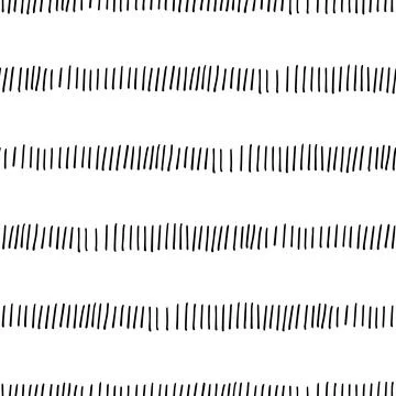 Hand drawn ink doodle simple pattern. Monochrome colors. Expressive seamles.. Stock Illustration