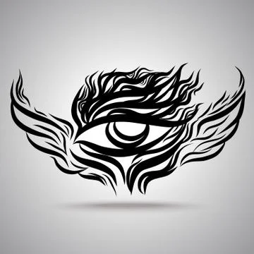 Hand drawn ink Eye Illustrazione stock