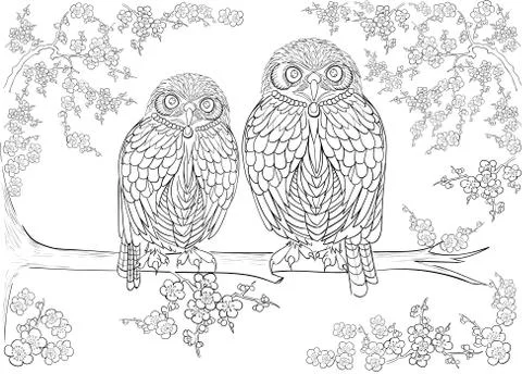 Hand drawn ink pattern. Coloring book for adult Stock Illustration