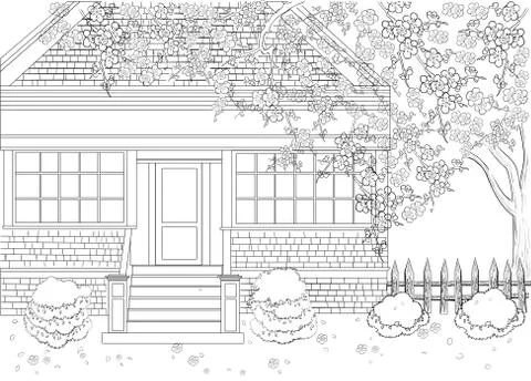 Hand drawn ink pattern. Coloring book for adult Stock Illustration