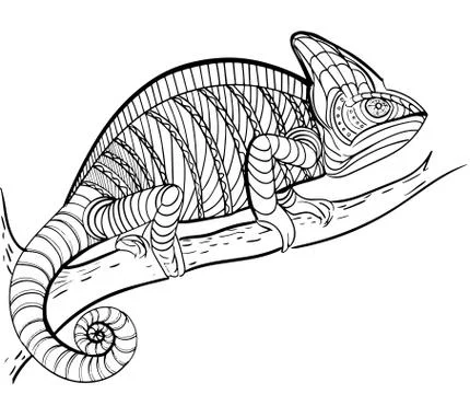 Hand drawn ink pattern. Coloring book for adult Stock Illustration