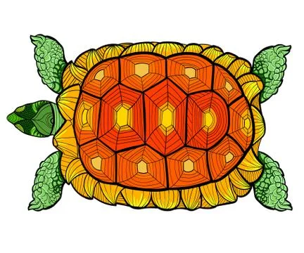 Hand drawn ink pattern. Coloring book for adult Stock Illustration