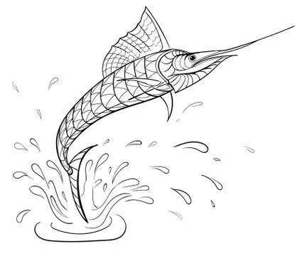 Hand drawn ink pattern. Coloring book for adult Stock Illustration