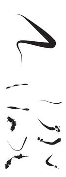 Hand drawn ink wash elements collection for unique professional graphic pro.. イラスト素材