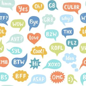 Hand Drawn Internet speech Bubbles Stock Illustration