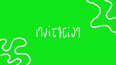 Hand drawn invitation looping animation on green background Stock Footage 340084391