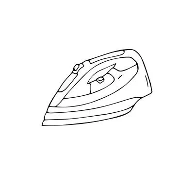 Hand-drawn iron isolated on a white Stock Illustration
