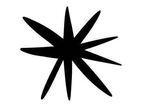 Hand drawn irregular eight point star vector silhouette, black abstract sha.. Иллюстрация