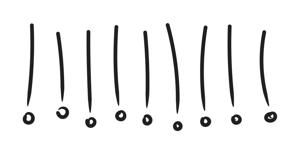 Hand drawn irregular exclamation marks. Perfect for lettering and Illustrat.. Stock Illustration