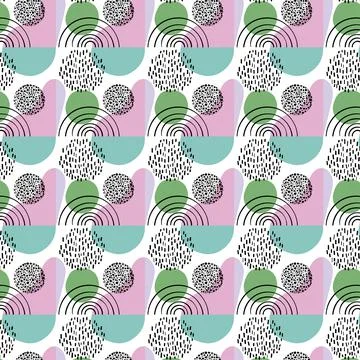 Hand Drawn Irregular Geometric Vector Patterns. Stockillustratie