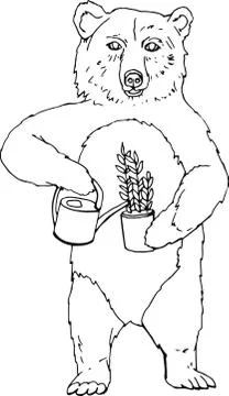 Hand drawn isolated Bear. Doodle vector illustration Stock Illustration