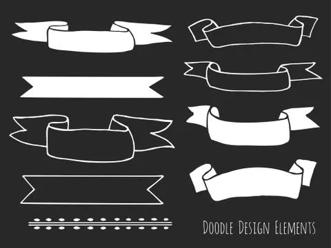 Hand drawn isolated doodle design elements Stock Illustration