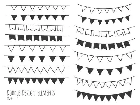 Hand drawn isolated doodle design elements Stock Illustration