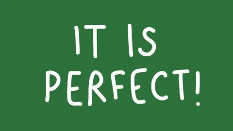 Hand Drawn It Is Perfect Text Writing Animation on Green Screen | 2D Hand Drawn  Stock Footage 328989465