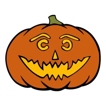 Hand drawn jack-o-lantern Stock Illustration