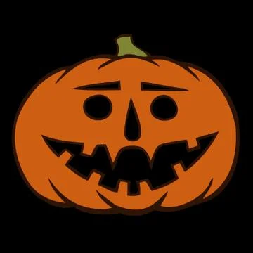 Hand drawn jack-o-lantern Stock Illustration