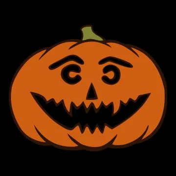 Hand drawn jack-o-lantern Stock Illustration