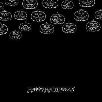 Hand drawn jack-o-lantern vector background Illustrazione stock