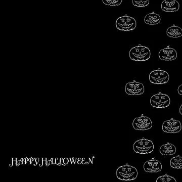 Hand drawn jack-o-lantern vector background Illustrazione stock