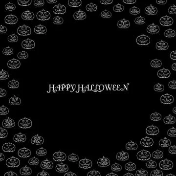 Hand drawn jack-o-lantern vector background Illustrazione stock