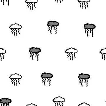 Hand Drawn Jellyfish Seamless Pattern. Sea Life Digital Paper. Illustrazione stock