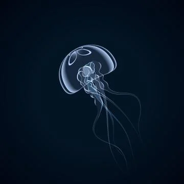 Hand drawn jellyfish. Vector illustration Stock Illustration