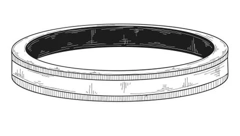 Hand drawn a jewelry ring. Vector illustration of a sketch style. Stock Illustration