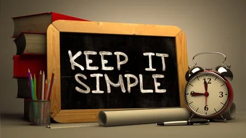 Hand Drawn Keep It Simple Concept on Chalkboard Stock Illustration