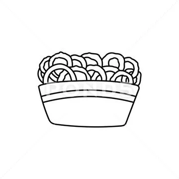 Onion Rings Fast Food Watercolor Illustration Stock Illustration 2360912535  | Shutterstock