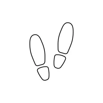 Hand drawn kids drawing Vector illustration Footprint shoes cartoon isolated Stock Illustration