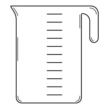 Hand drawn kitchen measuring cup. Tool for measuring the volume of ingredients Stock Illustration