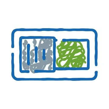 Hand drawn kitchen sink washing dishes icon Stock Illustration