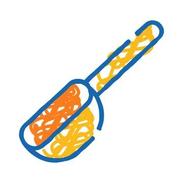 Hand drawn kitchen spatula doodle illustration Stock Illustration