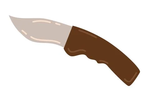 Hand drawn knife vector illustration isolated on white background in flat s.. Stock Illustration