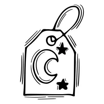 Hand drawn label. Magical element. Halloween potion label. Esotericism, mys.. Stock Illustration